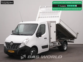 Renault Master 130PK Kipper met Kist Dubbellucht 3,5t Trekhaak Airco Cruise Euro6 Tipper Benne Kieper Airco Trekhaak Cruise control