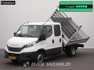 Iveco Daily 35C21 BPM VRIJ! 3 zijdige Kipper Dubbel Cabine 210PK 3.0L Dubbellucht Airco Cruise LED Camera Tipper Benne Kieper 2m3 Airco Trekhaak