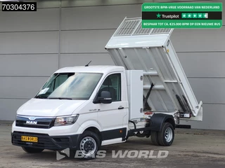 Volkswagen Crafter 120pk Kipper met Kist Dubbellucht 3,5t Trekhaak Navi Airco Cruise Camera Euro6 Kieper Tipper Benne Airco Trekhaak Cruise control