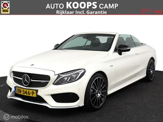 Mercedes-Benz C-Klasse Cabriolet AMG 43 4MATIC 367Pk Aut-9 | Zwart-leder | Stoelverw./koeling | Sportuitlaat | parelmoer wit metallic |Carbon inleg |elec. stoelen met geheugen| Burmester Audio | DEALER-STAAT