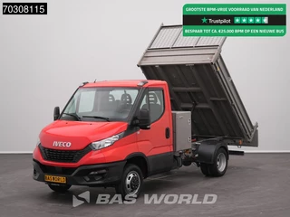 Iveco Daily 35C12 Kipper met Kist Dubbellucht 3,5t Trekhaak Airco Cruise Euro6 Tipper Benne Kieper Airco Trekhaak Cruise control