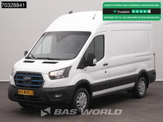 Ford E-Transit 184pk Elektrisch 68kWh 317km WLTP L2H3 Hoog Dak Navi Airco Cruise Parkeersensoren v+a SYNC4-Display CarPlay L2 Airco Cruise control