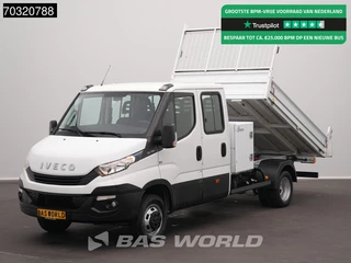 Iveco Daily 35C14 Dubbel Cabine Kipper met Kist Dubbellucht 3,5t Trekhaak Airco Cruise Euro6 Tipper Benne Kieper Airco Trekhaak Cruise control