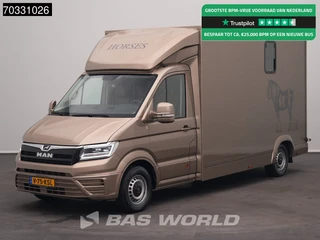 MAN TGE 3.180 Automaat Paardenwagen Hengstenuitvoering Trekhaak LED Airco Cruise Camera Euro6 Horsetruck Pferdetransport Airco Trekhaak Cruise control