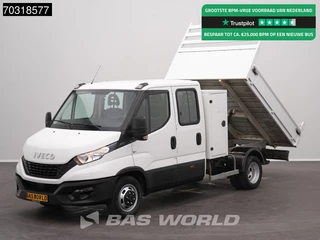 Iveco Daily 35C14 Dubbel Cabine Open Laadbak met Kist Dubbellucht 3,5t Trekhaak Airco Cruise Euro6 Pritsche Pickup Open Box Airco Trekhaak Cruise control