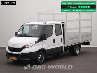 Iveco Daily 35C14 Dubbel Cabine Open Laadbak Huif Dubbellucht Airco 3,5t Trekgewicht Euro6 Prtische Pickup Open Airco