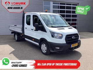 Ford Transit 2.0 TDCI 130 pk DC Dubbel Cabine Open Laadbak/ 7 Pers./ 3.0t Trekverm./ Carplay/ Cruise/ Climate/ Pick Up