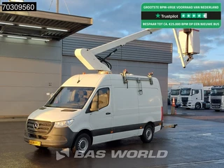 Mercedes-Benz Sprinter 316 CDI Hoogwerker 11m Werkhoogte L2H2 Trekhaak Airco Cruise MBUX CarPlay Euro6 Arbeitsbühne Working Platform Nacelle 1Personen Airco Trekhaak Cruise control