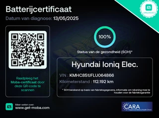 Hyundai IONIQ Hyundai IONIQ Comfort EV 38 kWh - Carplay, Camera, Stoelverw. SOH 100% - afbeelding nr 2