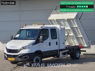Iveco Daily 70C18 3.0L Kipper Dubbel Cabine Dubbellucht 3,5t Trekhaak Airco Cruise Camera Zwaailampen Euro6 Tipper Benne Kieper 2m3 Airco Trekhaak Cruise control