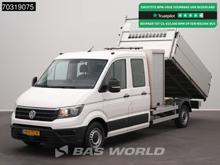 Volkswagen Crafter 140pk Kipper Dubbel Cabine met Kist Trekhaak Airco Cruise Camera Standkachel APK 03-2027 Euro6 Tipper Benne Kieper Airco Trekhaak Cruise control