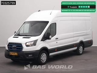 Ford E-Transit 184pk Elektrisch 68kWh 317km WLTP L4H3 Hoog Dak Navi Airco Cruise Parkeersensoren v+a SYNC4-Display CarPlay L4 Jumbo Airco Cruise control