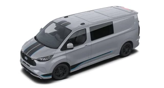 Ford Transit Custom Ford Transit Custom 320 2.5 PHEV L2H1 Sport DC 233pk | | Dubbele Cabine | Dubbele zijschuifdeur | Inklapbare trekhaak | 19 inch lichtmetalen Sport velgen (mat zwart) | Verwarmbaar stuurwiel | Navigatie systeem - afbeelding nr 3