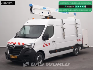 Renault Master 145PK Hoogwerker 12m Werkhoogte L2H2 Trekhaak LED Airco Cruise Camera Werkplaatsinrichting Euro6 Hubarbeitsbühne Arbeitsbühne Nacelle Airco Trekhaak Cruise control