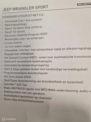 Jeep Wrangler Jeep Wrangler Unlimited 2.8 CRD Polar full options onderhoud rekeningen ter inzage - afbeelding nr 27