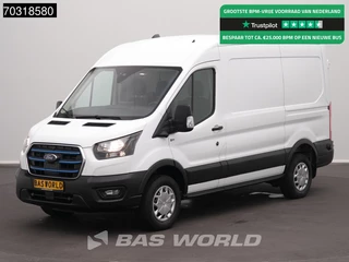 Ford E-Transit 184pk Elektrisch 68kWh 317km WLTP L2H2 Hoog Dak Navi Airco Cruise Parkeersensoren v+a SYNC4-Display CarPlay L2 Airco Cruise control