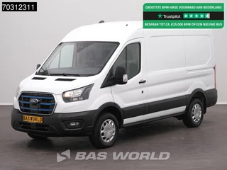 Ford E-Transit Elektrisch 68kWh 317km WLTP L2H2 Navi Airco Cruise Parkeersensoren v+a SYNC4-Display CarPlay Airco Cruise control