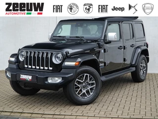Jeep Wrangler Unlimited 4xe 380 PK Sahara | Leder | Soft Top | Overland | Camera | 18"