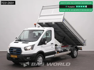 Ford E-Transit Elektrisch 68kWh 310km WLTP Kipper Airco Cruise Camera CarPlay Open Laadbak Airco Cruise control