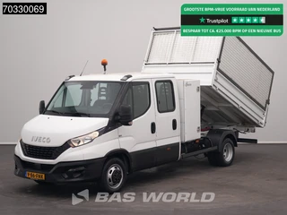 Iveco Daily 35C14 Kipper Dubbel Cabine met Kist Huif Dubbellucht 3,5t Trekhaak Airco Camera Euro6 Tipper Benne Kieper Airco Trekhaak Cruise control