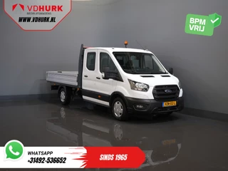 Ford Transit 2.0 TDCI 130 pk DC Dubbel Cabine Open Laadbak/ 7 Pers./ 3.0t Trekverm./ Carplay/ Cruise/ Climate/ Pick Up