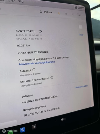 Tesla Model 3 Tesla Model 3 Long Range AWD 75 kWh Pearl AUTOPILOT BTW PANO - afbeelding nr 15