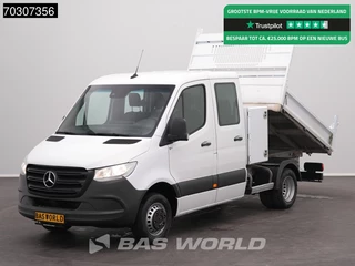 Mercedes-Benz Sprinter 514 CDI Automaat Dubbel Cabine Kipper met Kist Dubbellucht 3,5t Trekhaak Airco Cruise MBUX CarPlay Euro6 Tipper Benne Kieper Airco Trekhaak Cruise control