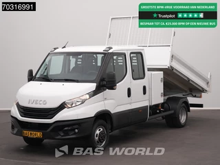 Iveco Daily 35C16 3.0L Dubbel Cabine met Kist Dubbellucht 3,5t Trekhaak Navi Airco Euro6 Tipper Benne Kieper Airco Trekhaak