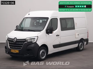 Renault Master 135PK Dubbel Cabine L2H2 LED Airco Cruise Camera Parkeersensoren Werkplaatsinrichting Euro6 L2 DC Doka Mixto Airco Trekhaak Cruise control