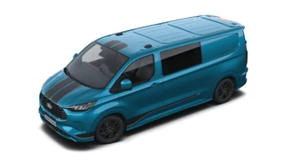 Ford Transit Custom Ford Transit Custom 320 2.5 PHEV L2H1 Sport DC 233pk | | Dubbele Cabine | Dubbele zijschuifdeur | Inklapbare trekhaak | 19 inch lichtmetalen Sport velgen (mat zwart) | Verwarmbaar stuurwiel | Navigatie systeem - afbeelding nr 4