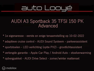 Audi A3 Audi A3 Sportback 35 TFSI - 1e eig. - sportint. - adap.cruise - AUDI sound - afbeelding nr 2