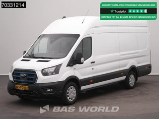 Ford E-Transit 184pk Elektrisch 68kWh 317km WLTP L4H3 Hoog Dak Navi Airco Cruise Parkeersensoren v+a SYNC4-Display CarPlay L4 Airco Cruise control