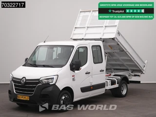 Renault Master 130PK Kipper Dubbel Cabine 3500kg trekhaak Airco Cruise Dubbellucht Tipper Benne Kieper Airco Trekhaak Cruise control
