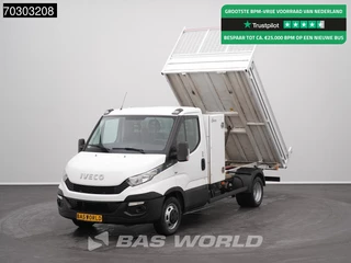 Iveco Daily 35C15 3.0L Kipper met Kist Dubbellucht 3,5t Trekhaak Airco Cruise Tipper Benne Kieper Airco Trekhaak Cruise control