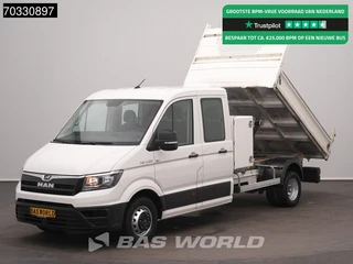 MAN TGE 5.120 Dubbel Cabine Kipper met Kist Dubbellucht 3,5t Trekhaak Airco Cruise Navi Camera Euro6 Tipper Benne Kieper Airco Trekhaak Cruise control
