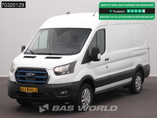 Ford E-Transit 184pk Elektrisch 68kWh 317km WLTP L2H2 Hoog Dak Navi Airco Cruise Parkeersensoren v+a SYNC4-Display CarPlay L2 Airco Cruise control