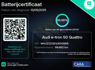 Audi e-tron Audi e-tron 50 quattro Launch edition plus 71 kWh - Leer, SOH 89% - afbeelding nr 2