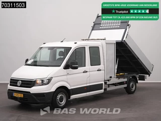 Volkswagen Crafter 140pk Kipper Dubbel Cabine Kist Trekhaak Airco Cruise Benne Kieper Tipper Airco Trekhaak Cruise control