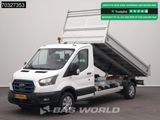 Ford E-Transit 184pk Elektrisch 68kWh 310km WLTP Kipper Airco Cruise Camera CarPlay Open Laadbak Airco Cruise control