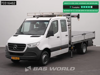 Mercedes-Benz Sprinter Automaat Kraanwagen HIAB T-CLX 018 B-2 Dubbellucht Trekhaak Airco Camera Euro6 Kran Kranwagen Crane Pritsche Pickup Open Box Airco Trekhaak