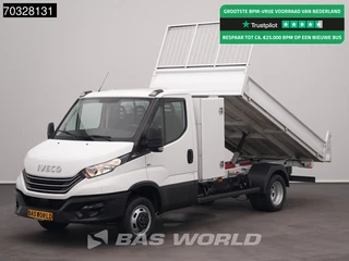 Iveco Daily 35C14 Automaat Dubbellucht Kipper met Kist 3,5t Trekhaak Airco Cruise Euro6 Tipper Benne Kieper Airco Trekhaak Cruise control
